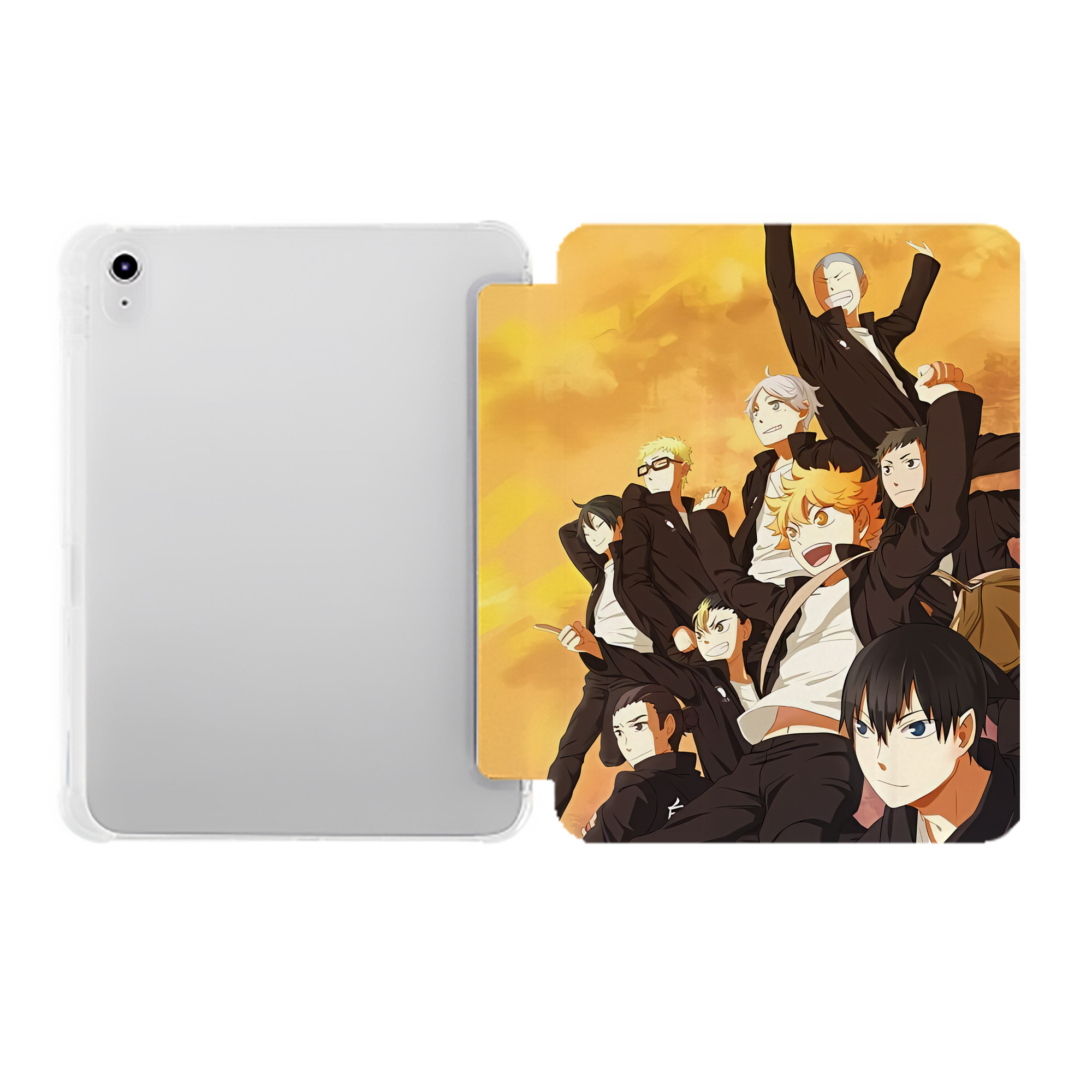 （画像用） ハイキュー!! Haikyu!! IPad ケース ペン収納付き 三つ折りスタンド PUレザー×シリコン 対応機種9.5/10.5/10.9インチ